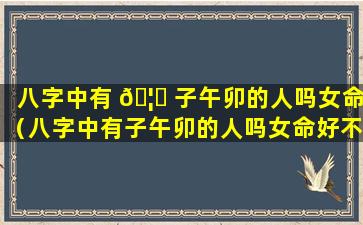 八字中有 🦟 子午卯的人吗女命（八字中有子午卯的人吗女命好不好）